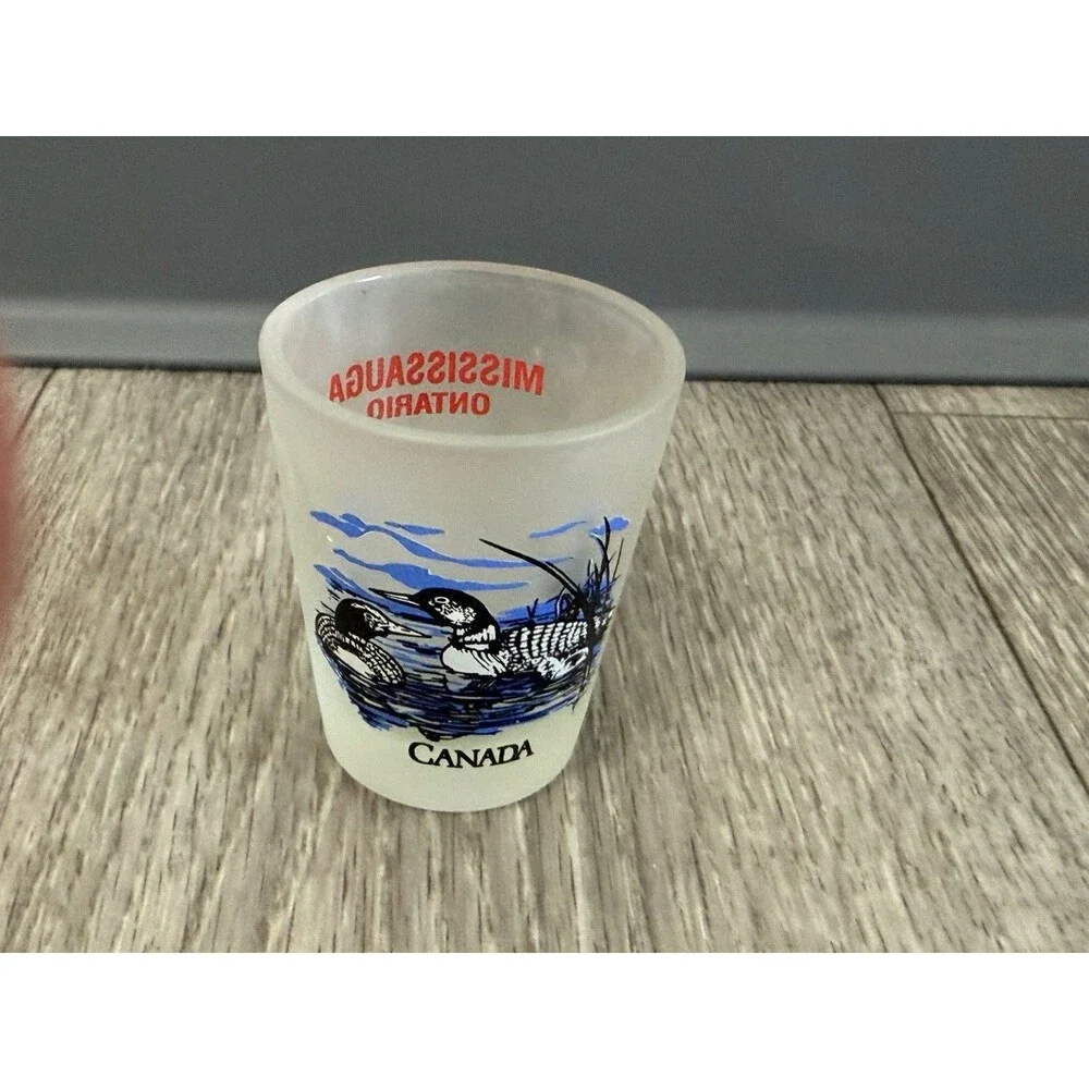 Mississuaga Ontario Canada Frosted Ducks Shot Glass